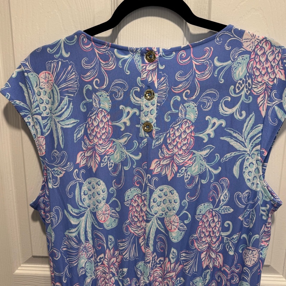 Lilly Pulitzer | NWT Danville Dress Women’s Large Sunwashed Blue Citrus Crush - Picture 9 of 10